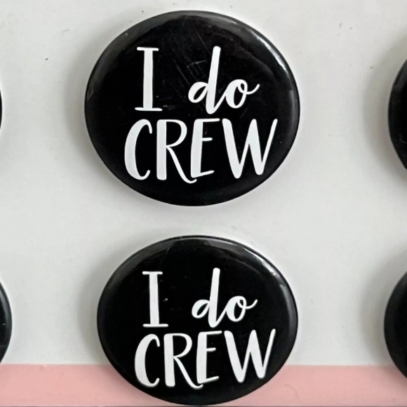 🆕️Gartner Studios "I Do Crew" Bridal Party Bachelorette Button Pins. Set of 12 - Picture 4 of 4